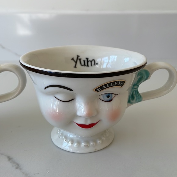 BAILEYS Limited Edition set winking teacups vintage boy girl white retro yum - Picture 2 of 8